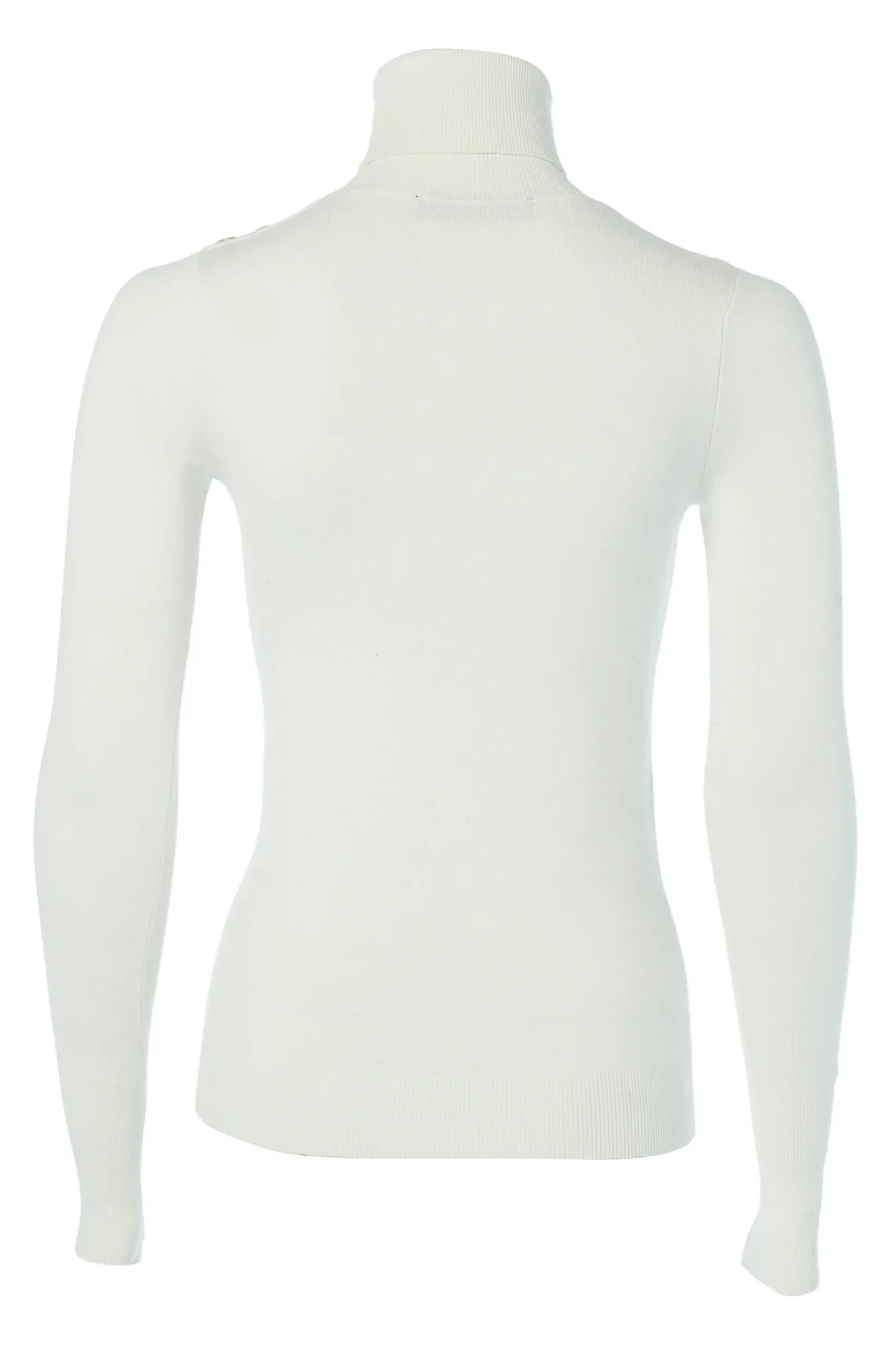 Buttoned Knit Roll Neck