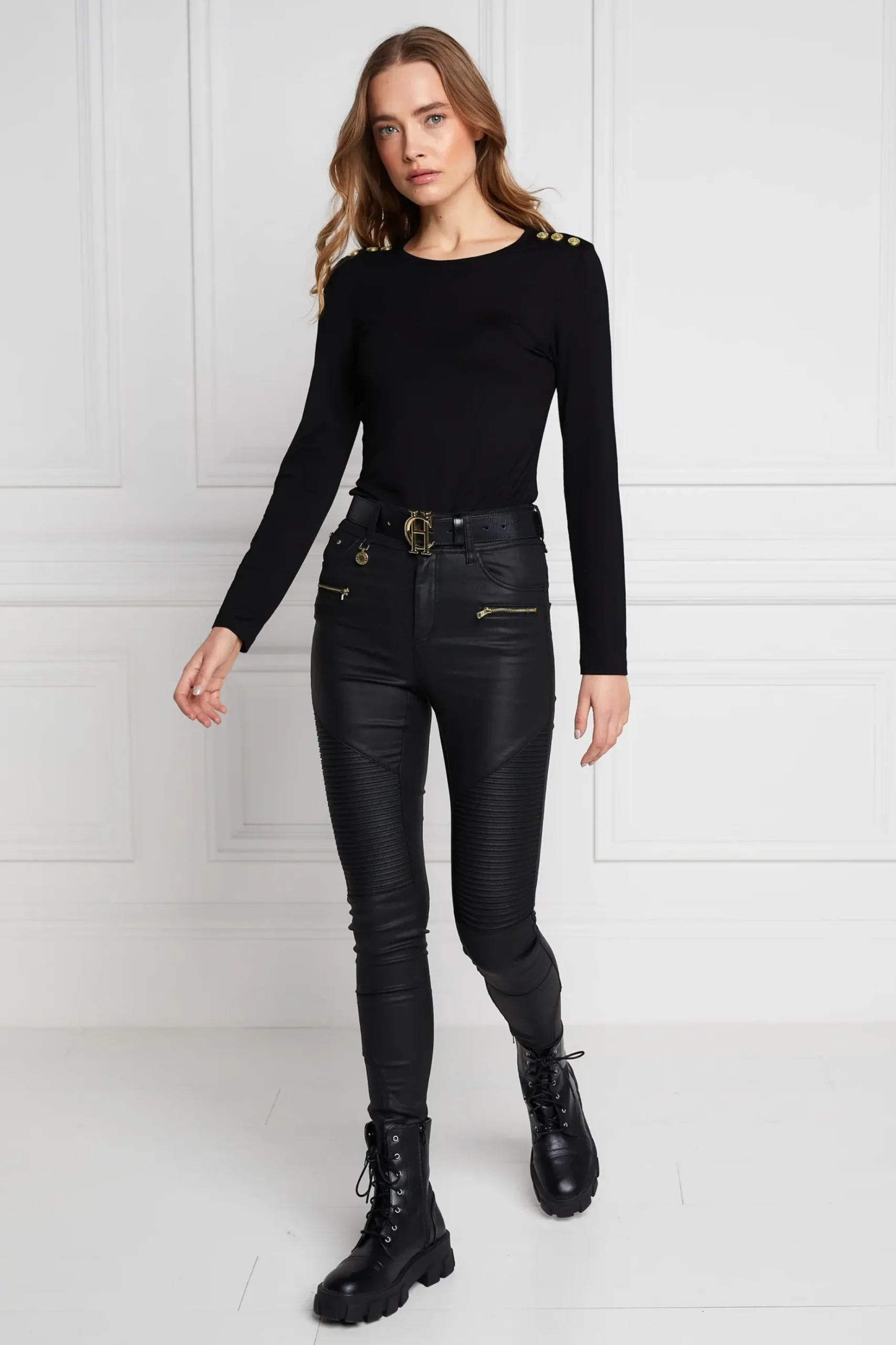 Coated Biker Jean
