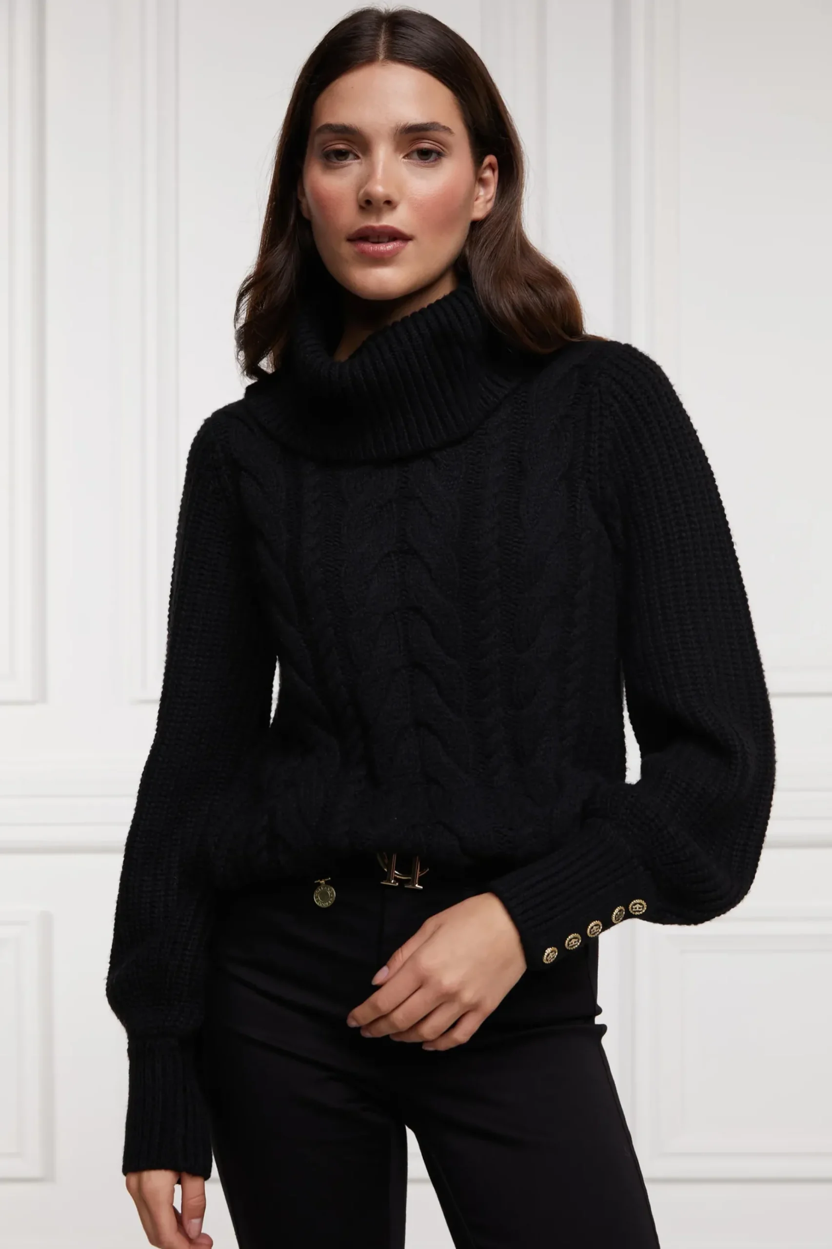 Corded Roll Neck Knit